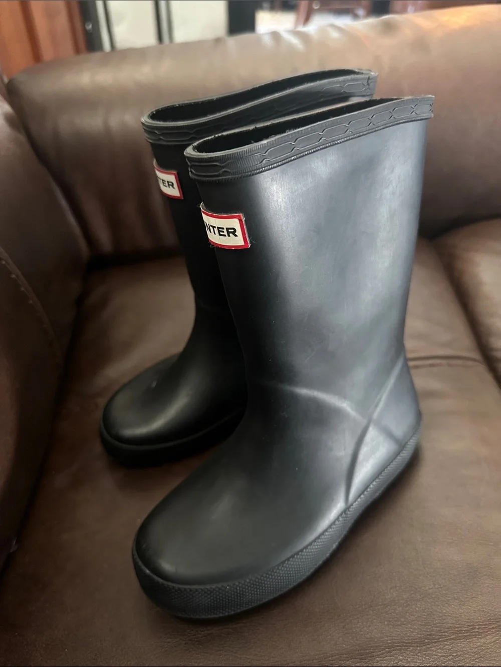 Hunter Black Kids Short Wellington Boots